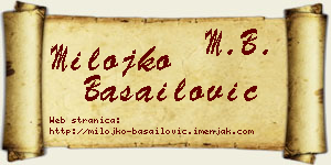 Milojko Basailović vizit kartica